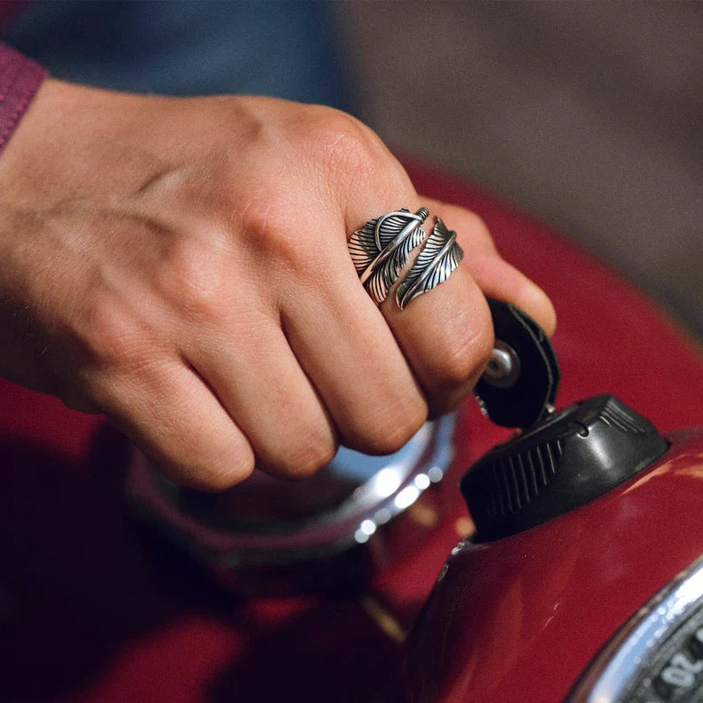 Gental Gems by Karat Kings | Exclusive Feather Style Signet Ring for Men, Oxidized Sterling Silver  Ring | Jewellery for Men| With Certificate of Authenticity and  Hallmark