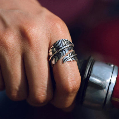 Gental Gems by Karat Kings | Exclusive Feather Style Signet Ring for Men, Oxidized Sterling Silver  Ring | Jewellery for Men| With Certificate of Authenticity and  Hallmark