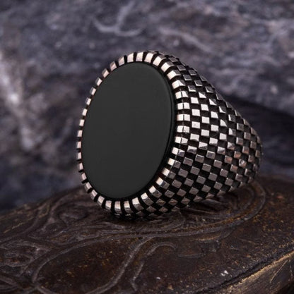 Gental Gems by Karat Kings | Classic Signet Ring with Natural Black Onyx |  Sterling Silver Ring | Men's Jewelry | With Certificate of Authenticity and  Hallmark