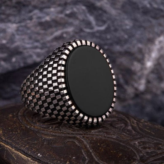Gental Gems by Karat Kings | Classic Signet Ring with Natural Black Onyx |  Sterling Silver Ring | Men's Jewelry | With Certificate of Authenticity and  Hallmark