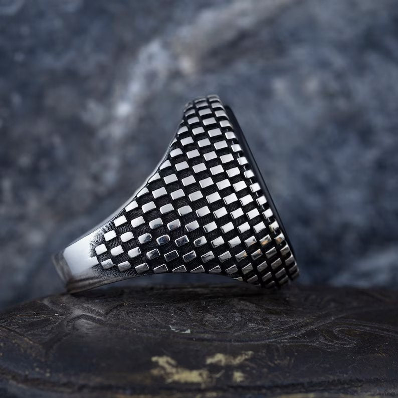 Gental Gems by Karat Kings | Classic Signet Ring with Natural Black Onyx |  Sterling Silver Ring | Men's Jewelry | With Certificate of Authenticity and  Hallmark