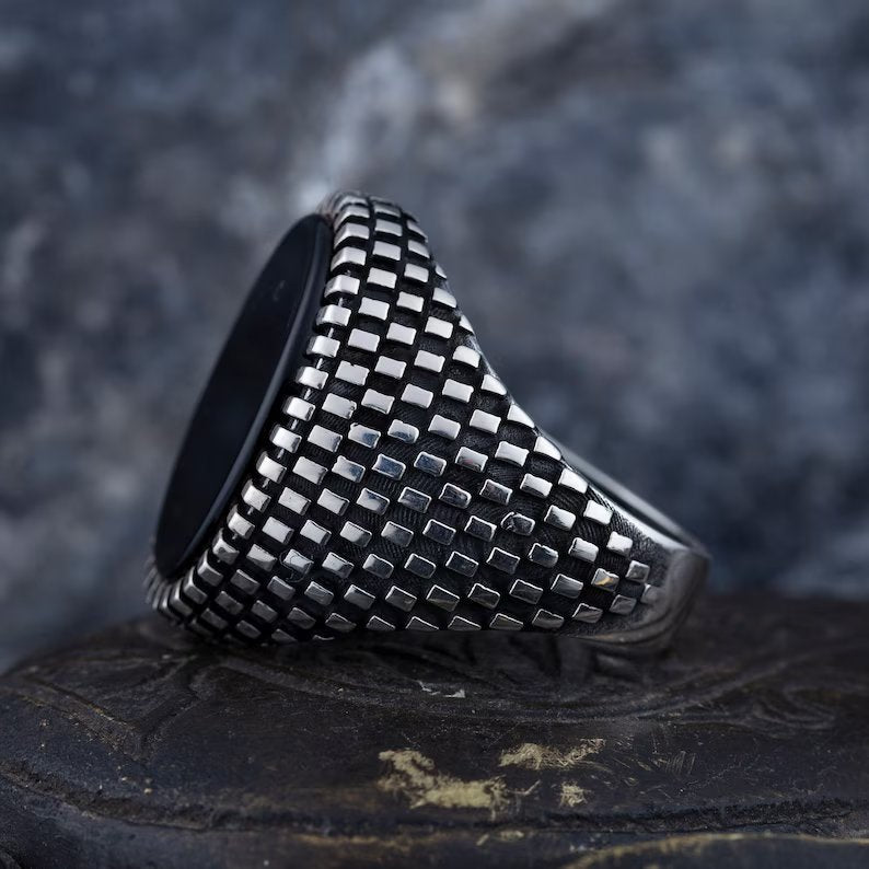 Gental Gems by Karat Kings | Classic Signet Ring with Natural Black Onyx |  Sterling Silver Ring | Men's Jewelry | With Certificate of Authenticity and  Hallmark