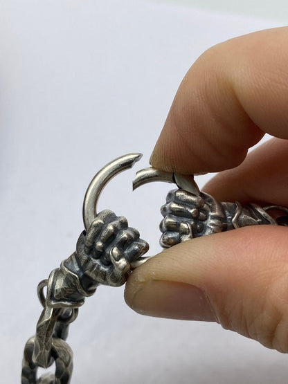 Gental Gems by Karat Kings | 12mm Unique Fist Chain with Vintage Oxidized finish |  Sterling Silver