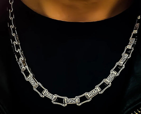 Gental Gems by Karat Kings | Unique Vintage Artistry Ancient Oxidized Chain |  Sterling Silver Chain