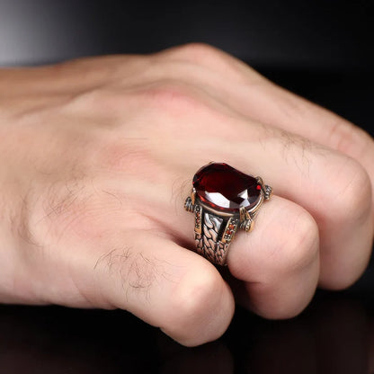 Gental Gems by Karat Kings | Exclusively Designed Ring with Natural Gomed |  Sterling Silver Oxidized Ring