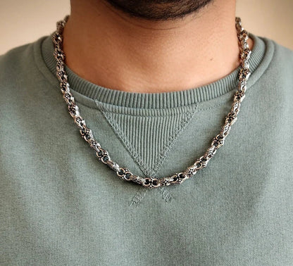 Gental Gems by Karat Kings | Unique Vintage Artistry Ancient Oxidized Chain |  Sterling Silver Chain
