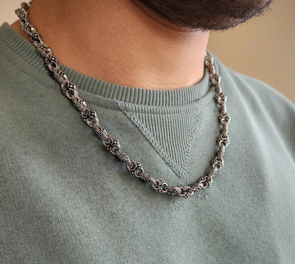 Gental Gems by Karat Kings | Unique Vintage Artistry Ancient Oxidized Chain |  Sterling Silver Chain