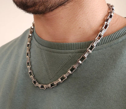 Gental Gems by Karat Kings | Unique Vintage Artistry Ancient Oxidized Chain |  Sterling Silver Chain