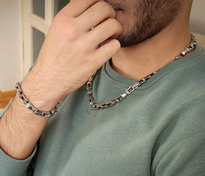 Gental Gems by Karat Kings | Unique Vintage Artistry Ancient Oxidized Chain |  Sterling Silver Chain