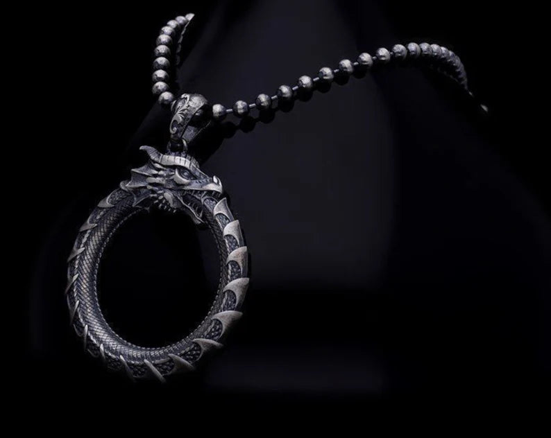 Gental Gems by Karat Kings | Unique Dragon Pendant for Men |  Sterling Silver Pendant| Men's Jewelry | With Certificate of Authenticity and  Hallmark