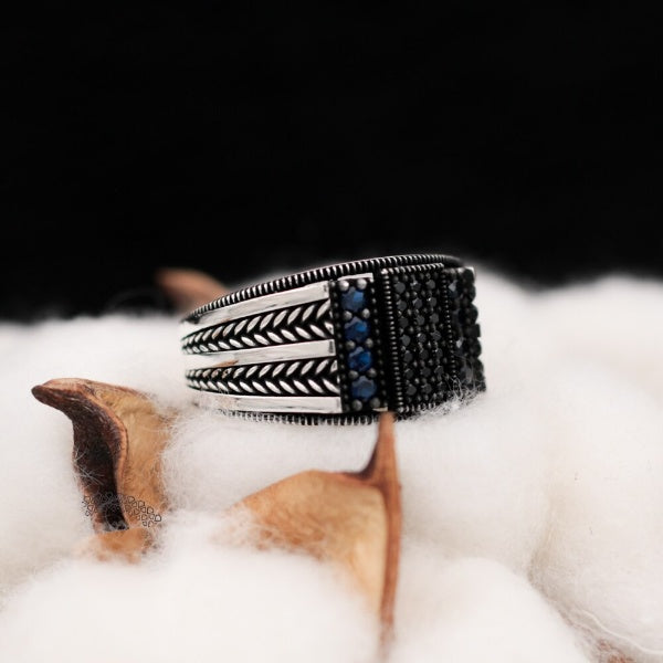 Turkish Zircon Stone Men's Ring Handmade Exclusive Design