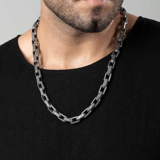 Gental Gems by Karat Kings | Unique Vintage Artistry Ancient Oxidized Chain |  Sterling Silver Chain