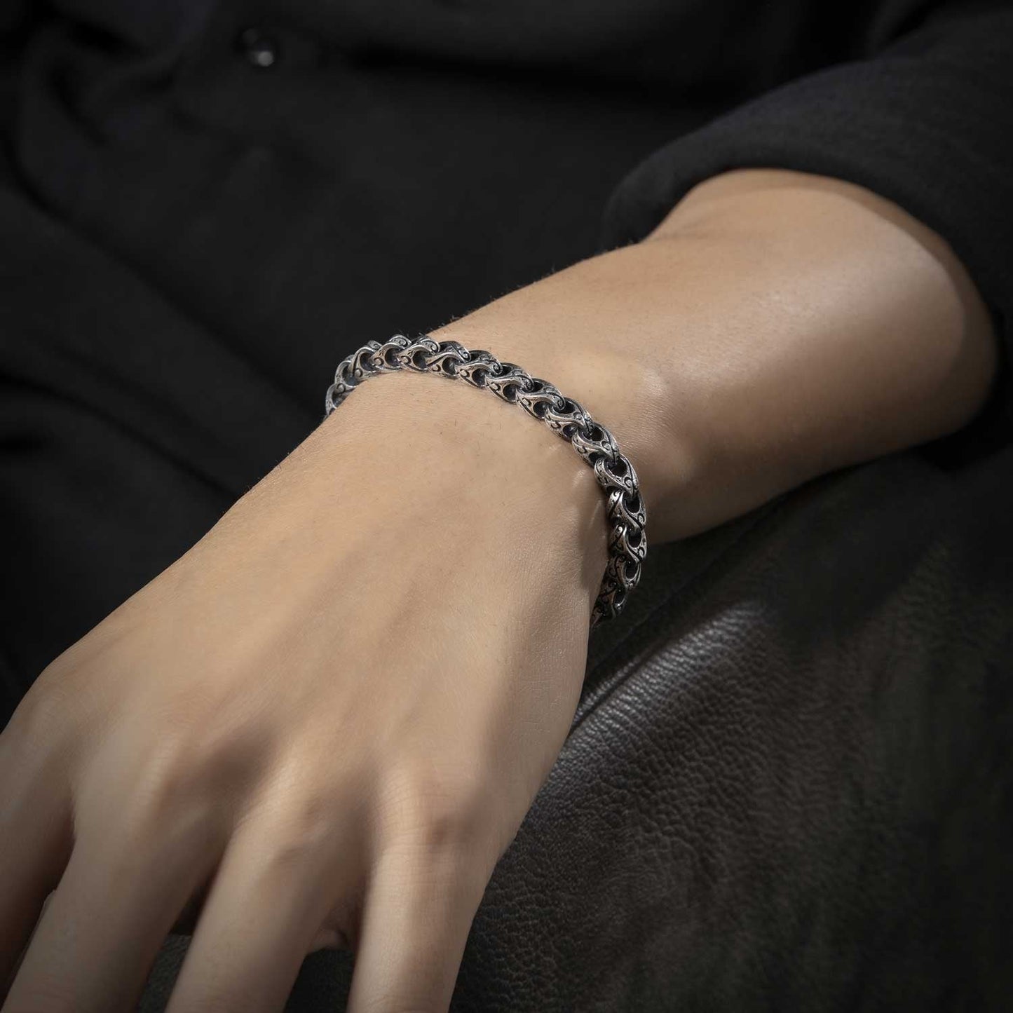 Gental Gems by Karat Kings | Unique Hand Engraved Cylindrical Oxidized Bracelet |  Sterling Silver Bracelet | Men's Jewelry | With Certificate of Authenticity and  Hallmark