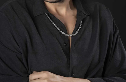 Gental Gems by Karat Kings | Unique Hand Engraved Vintage Oxidized Chain |  Sterling Silver Chain