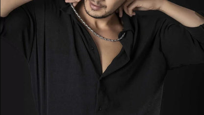 Gental Gems by Karat Kings | Unique Hand Engraved Vintage Oxidized Chain |  Sterling Silver Chain