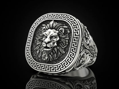 Gental Gems by Karat Kings | Unique Designed Lion Ring |  Sterling Silver Oxidized Ring