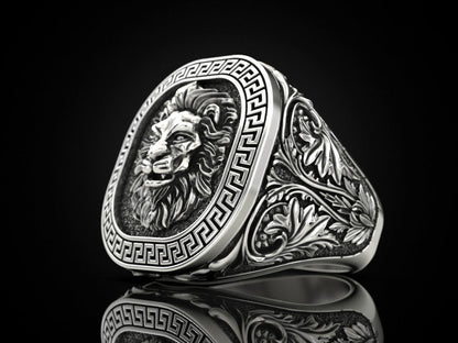 Gental Gems by Karat Kings | Unique Designed Lion Ring |  Sterling Silver Oxidized Ring