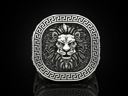 Gental Gems by Karat Kings | Unique Designed Lion Ring |  Sterling Silver Oxidized Ring
