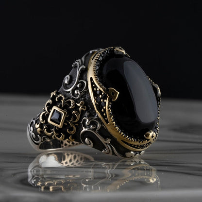 Turkish Aqeeq Stone Silver Ring, Handmade Agate Special Design