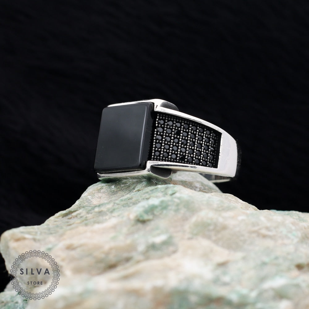 Turkish Onyx Stone Men's Ring Handmade Special Design