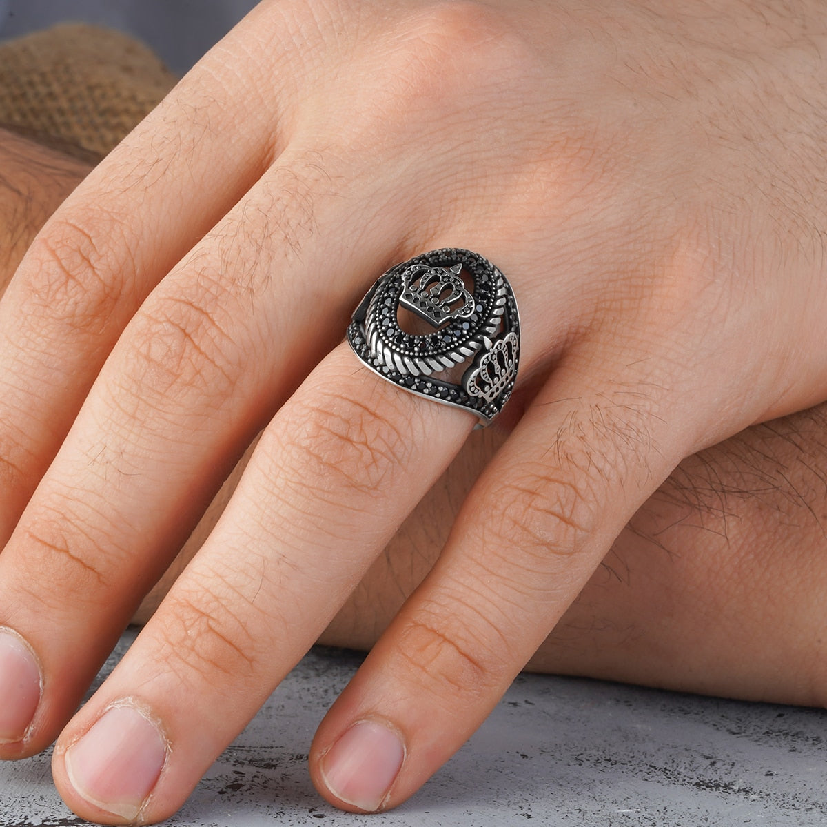 Zircon Real Madrid Crown Handmade Ring