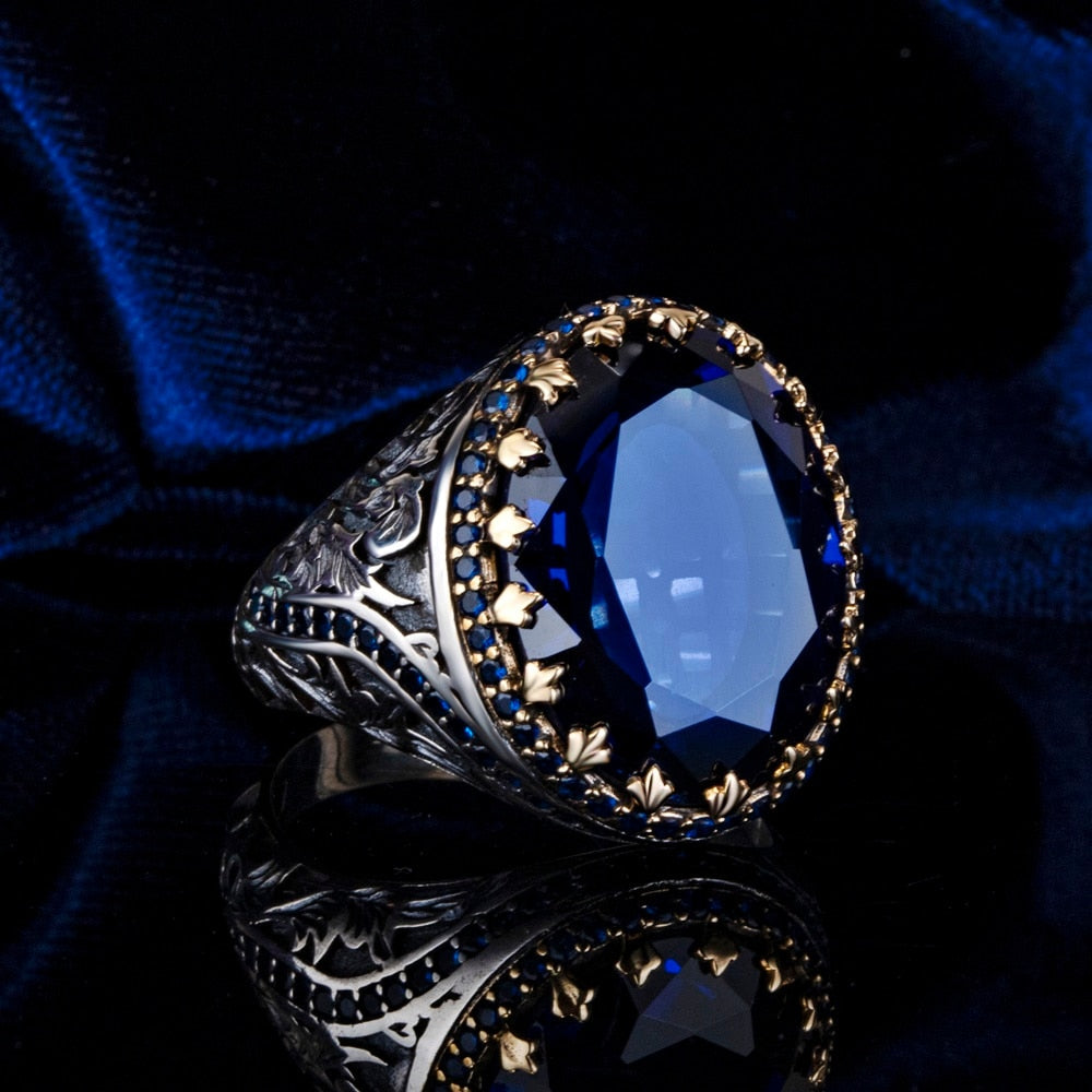 Turkish Sapphire Ring Handmade Limited Edition Design