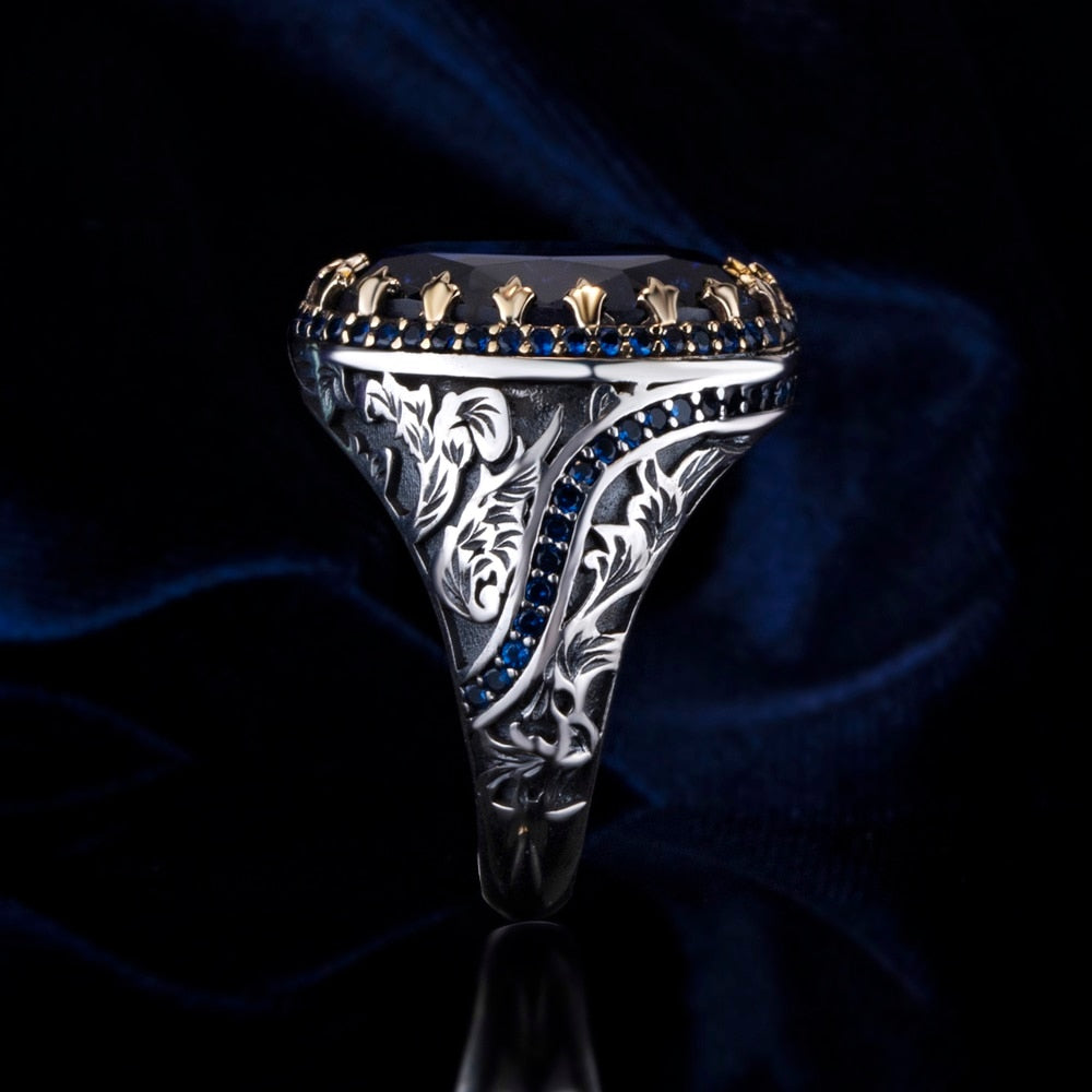 Turkish Sapphire Ring Handmade Limited Edition Design