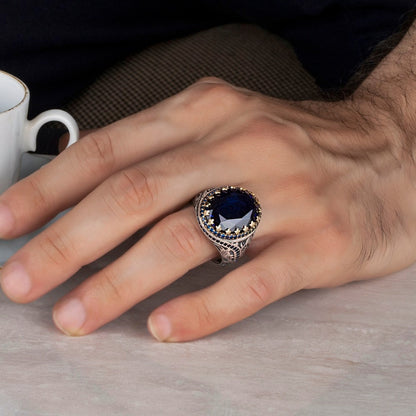 Turkish Sapphire Ring Handmade Limited Edition Design