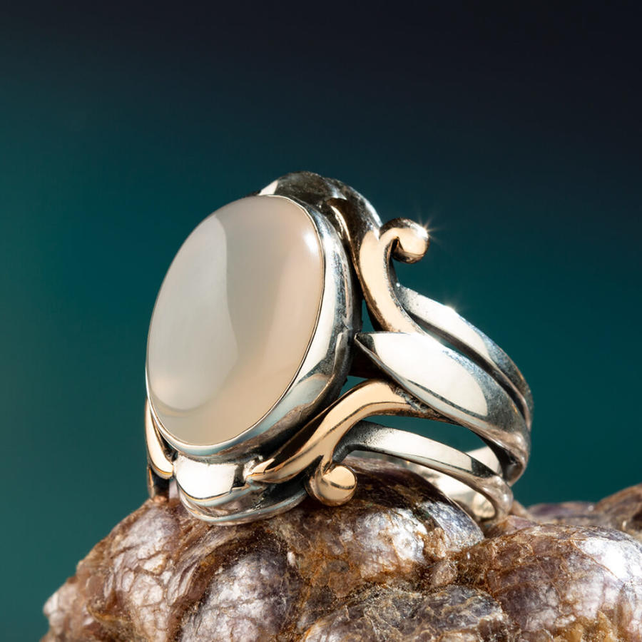 Sultan White Agate, Payitaht Abdülhamid Silver Ring