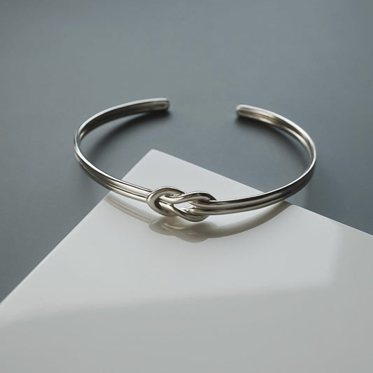 Gental Gems by Karat Kings | Adjustable Unique Knot Designed Bangle/kadaa/Handcuff for Men & Boys |  Sterling Silver Bracelet | Men's Jewelry | With Certificate of Authenticity and  Hallmark