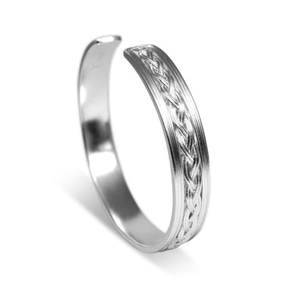 Gental Gems by Karat Kings | Adjustable Braided Style Bangle/kadaa/Handcuff for Men & Boys |  Sterling Silver Bracelet