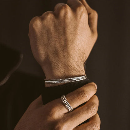 Gental Gems by Karat Kings | Unique Thin Feather Bangle/kadaa/Handcuff for Men & Boys |  Sterling Silver Bracelet