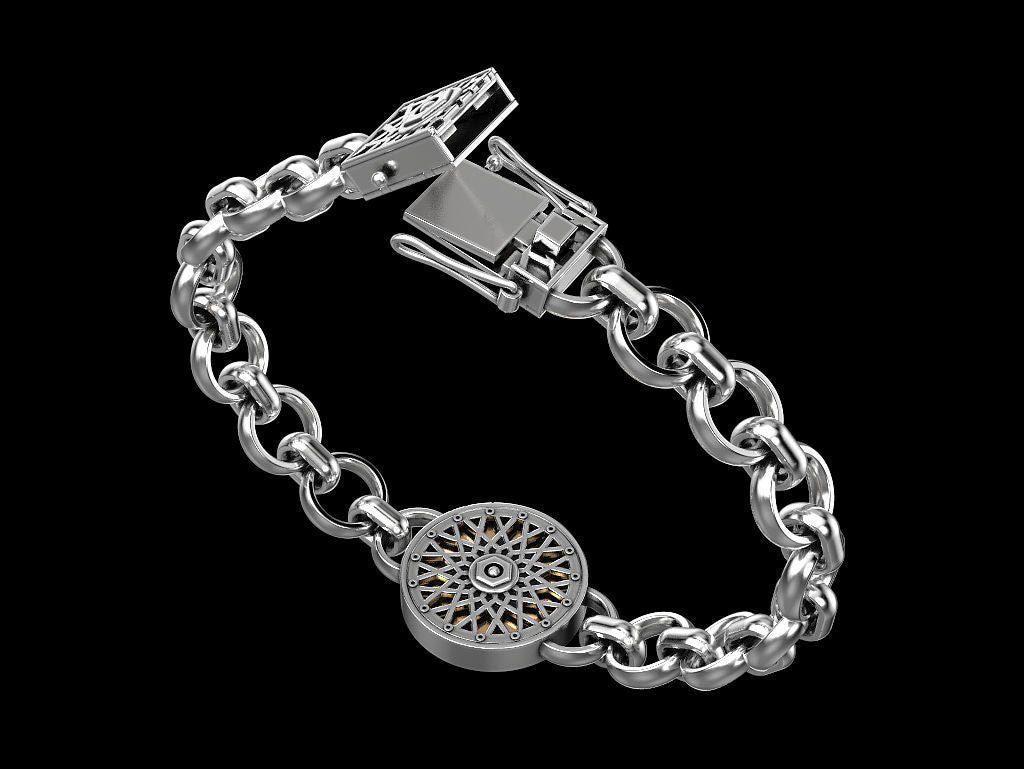 Gental Gems by Karat Kings | Unique Designed Skull Bracelet for Men | Biker Bracelet for Men |  Sterling Silver Bracelet