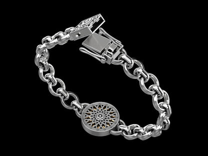 Gental Gems by Karat Kings | Unique Designed Skull Bracelet for Men | Biker Bracelet for Men |  Sterling Silver Bracelet