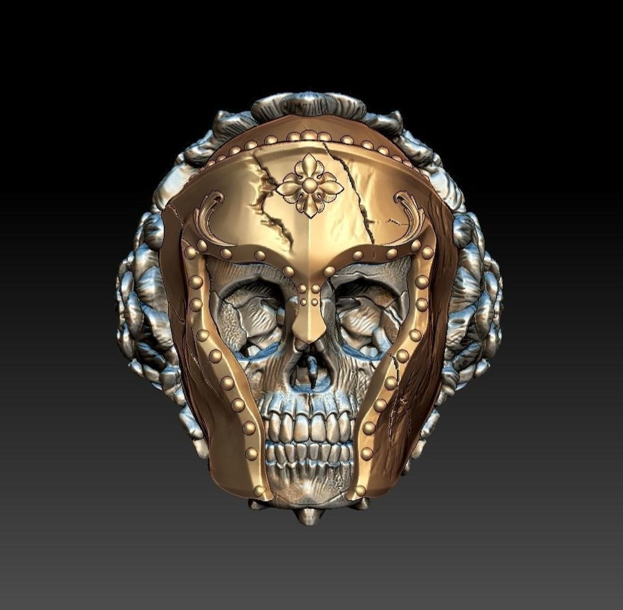 Gental Gems by Karat Kings | Unique Designed Warrior Skull Ring |  Sterling Silver Oxidized Ring | Men's Jewelry | With Certificate of Authenticity and  Hallmark
