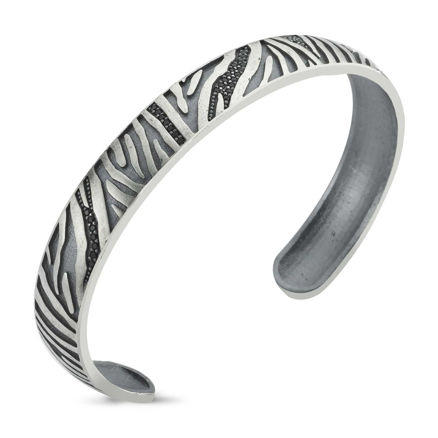 Gental Gems by Karat Kings | Adjustable Modern Style Bangle/kadaa/Handcuff for Men & Boys |  Sterling Silver Bracelet