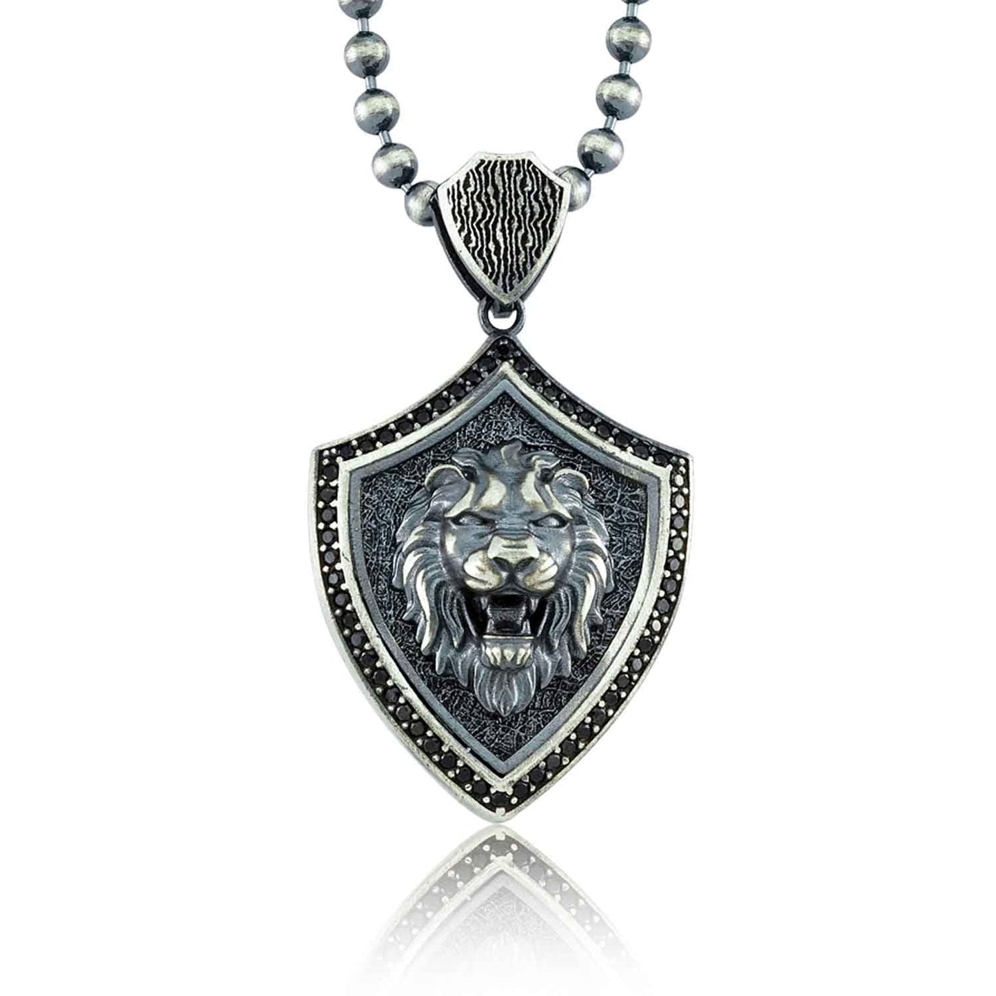 Gental Gems by Karat Kings | Unique Designed Lion Pendant for Men |  Sterling Silver Oxidized Pendant