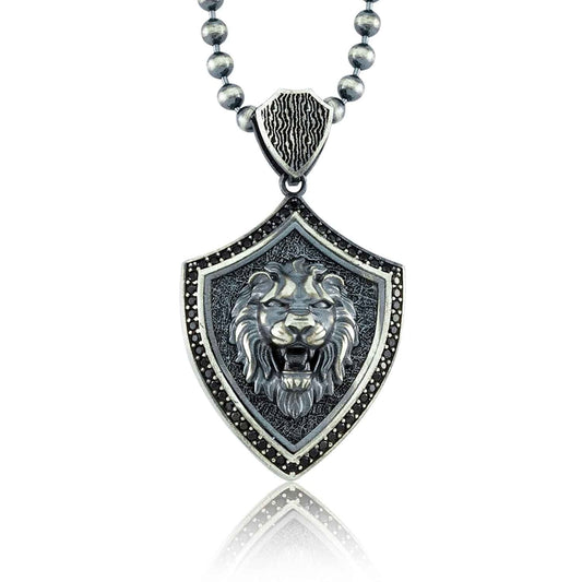 Gental Gems by Karat Kings | Unique Designed Lion Pendant for Men |  Sterling Silver Oxidized Pendant | Men's Jewelry | With Certificate of Authenticity and  Hallmark