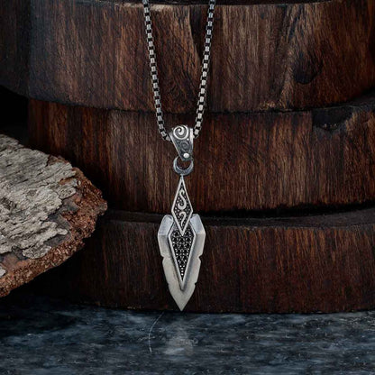 Gental Gems by Karat Kings | Unique Designed Sword Blade Pendant for Men |  Sterling Silver Oxidized Pendant | Men's Jewelry | With Certificate of Authenticity and  Hallmark