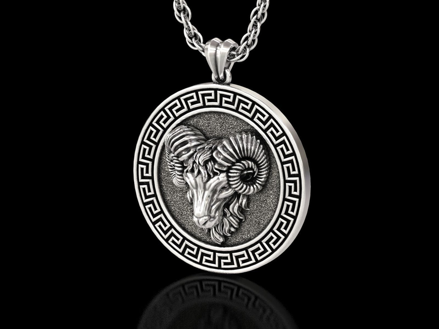 Gental Gems by Karat Kings | Unique Designed Pendant for Aries Zodiac for Men |  Sterling Silver Oxidized Pendant | Men's Jewelry | With Certificate of Authenticity and  Hallmark