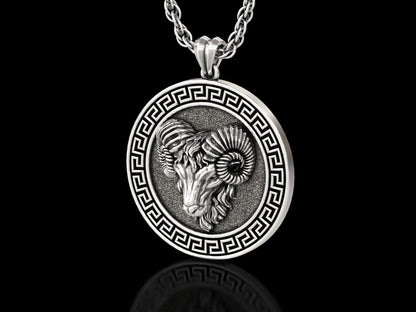 Gental Gems by Karat Kings | Unique Designed Pendant for Aries Zodiac for Men |  Sterling Silver Oxidized Pendant | Men's Jewelry | With Certificate of Authenticity and  Hallmark