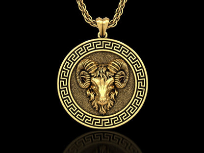 Gental Gems by Karat Kings | Unique Designed Pendant for Aries Zodiac for Men |  Sterling Silver Oxidized Pendant | Men's Jewelry | With Certificate of Authenticity and  Hallmark