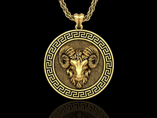 Gental Gems by Karat Kings | Unique Designed Pendant for Aries Zodiac for Men |  Sterling Silver Oxidized Pendant | Men's Jewelry | With Certificate of Authenticity and  Hallmark