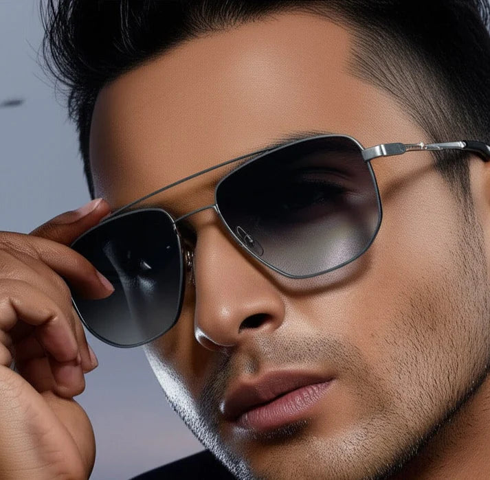 Gradient Blue Grey Sunglasses for Men