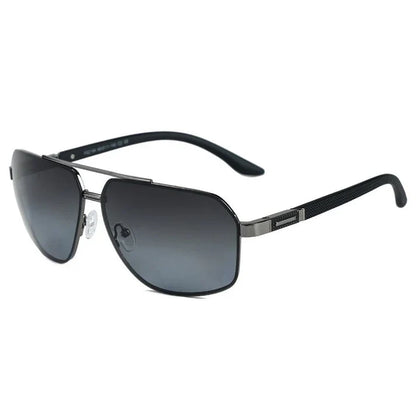 Black & Grey Stainless Steel Frame Sunglasses for Men