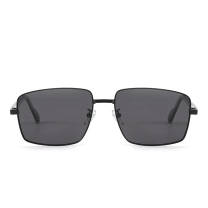 Stainless Steel Frame Black Lenses Sunglasses for Men