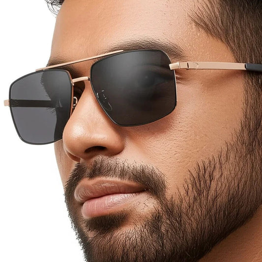 Gold Frame with Black Lens Sunglasses