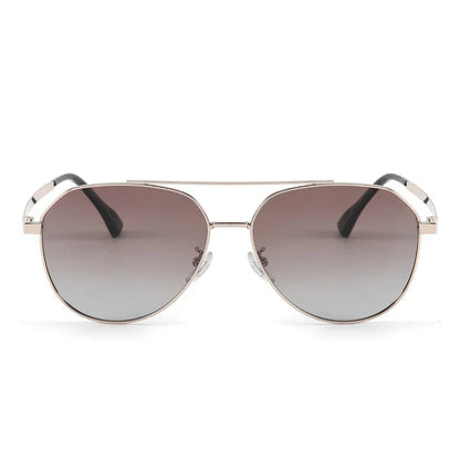 Gold Frame with Gradient Tea Lens Sunglasses