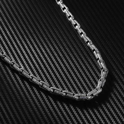 Gental Gems by Karat Kings | Unique Hand Engraved Vintage Oxidized Chain |  Sterling Silver Chain